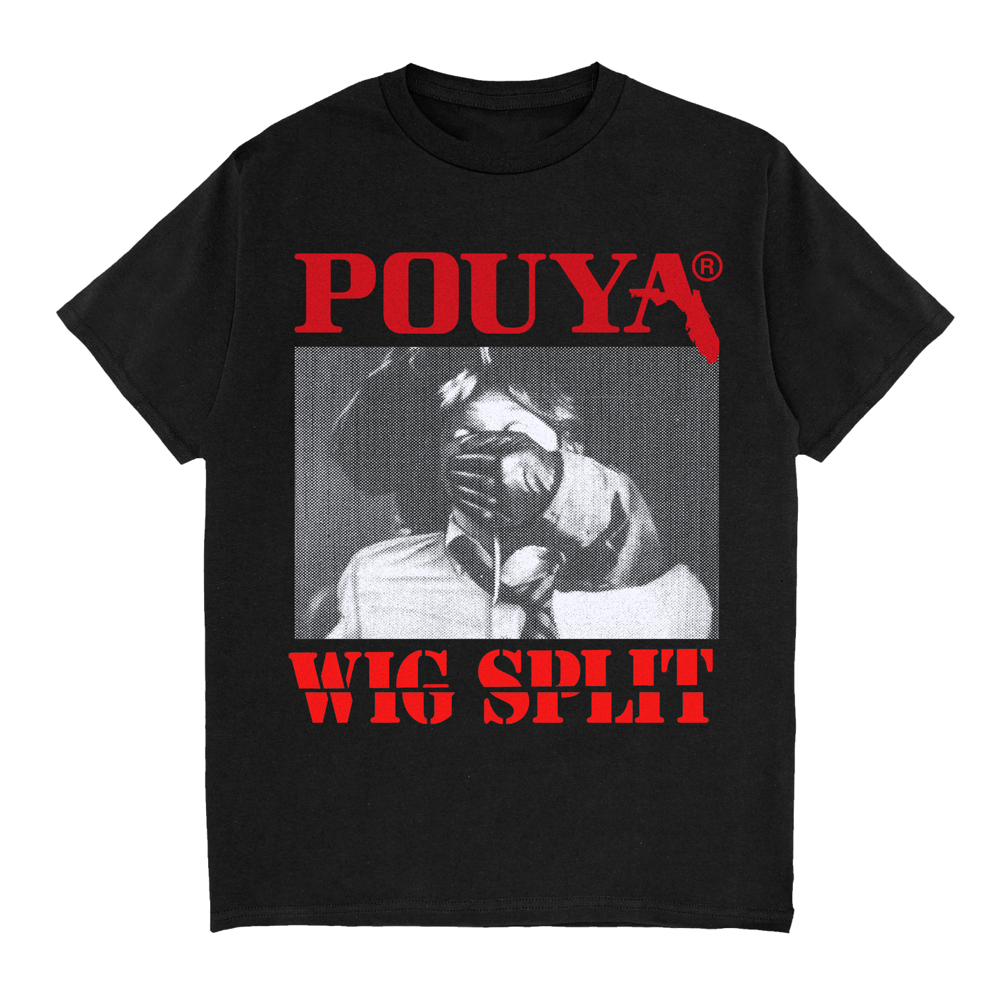 POUYA WIG SPLIT T-SHIRT BLACK