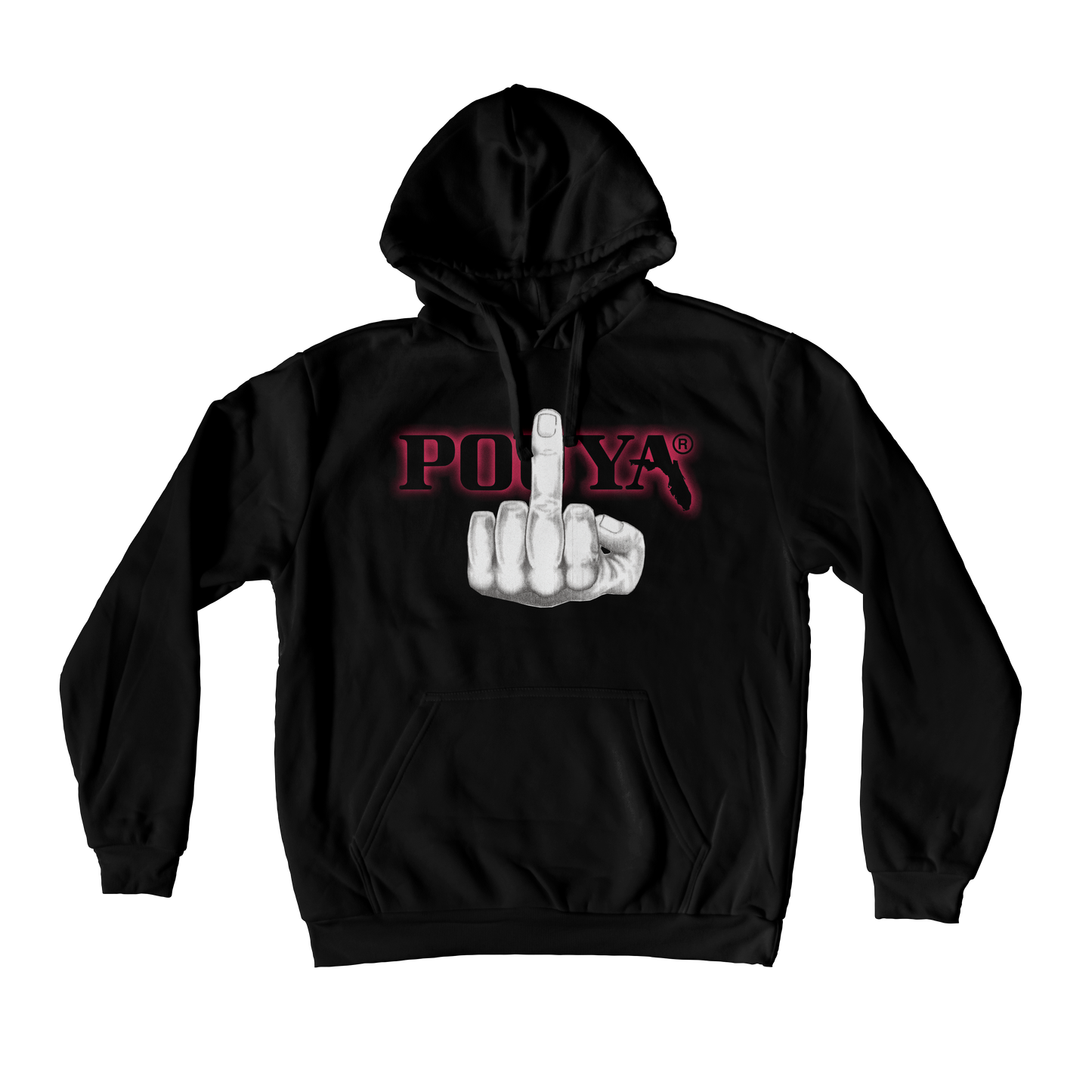 MIDDLE FINGER HOODIE - BLACK