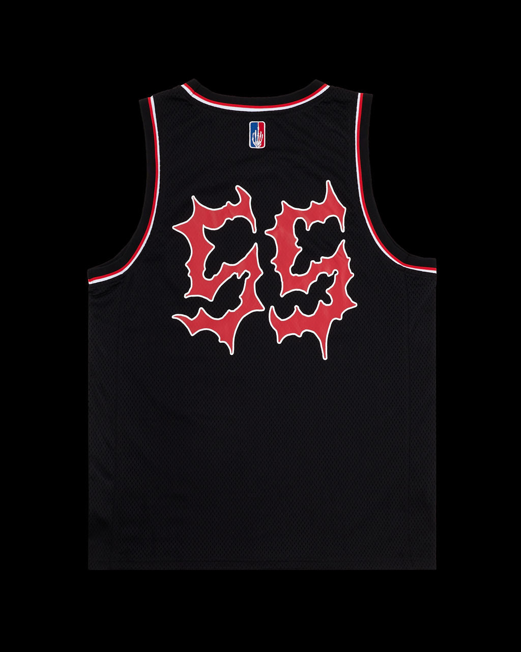 SKETCHY BBALL JERSEY - BLACK/RED