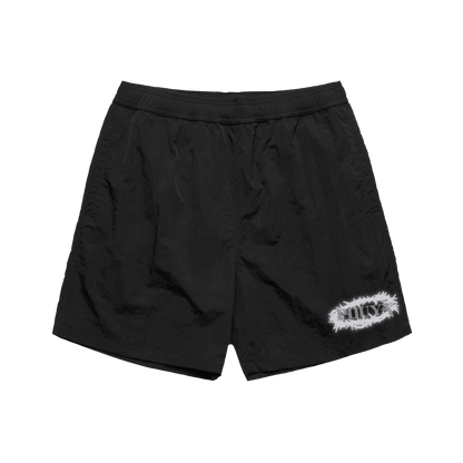 REFLECTIVE THORN LOGO SHORTS - BLACK