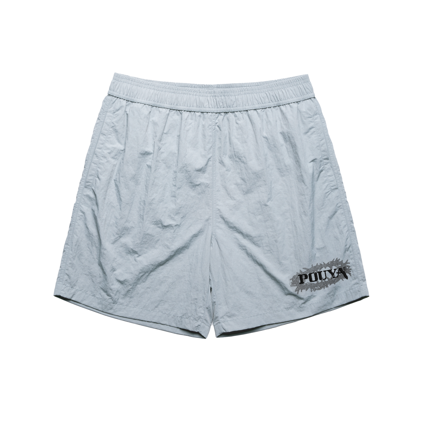 REFLECTIVE THORN LOGO SHORTS - SMOKE