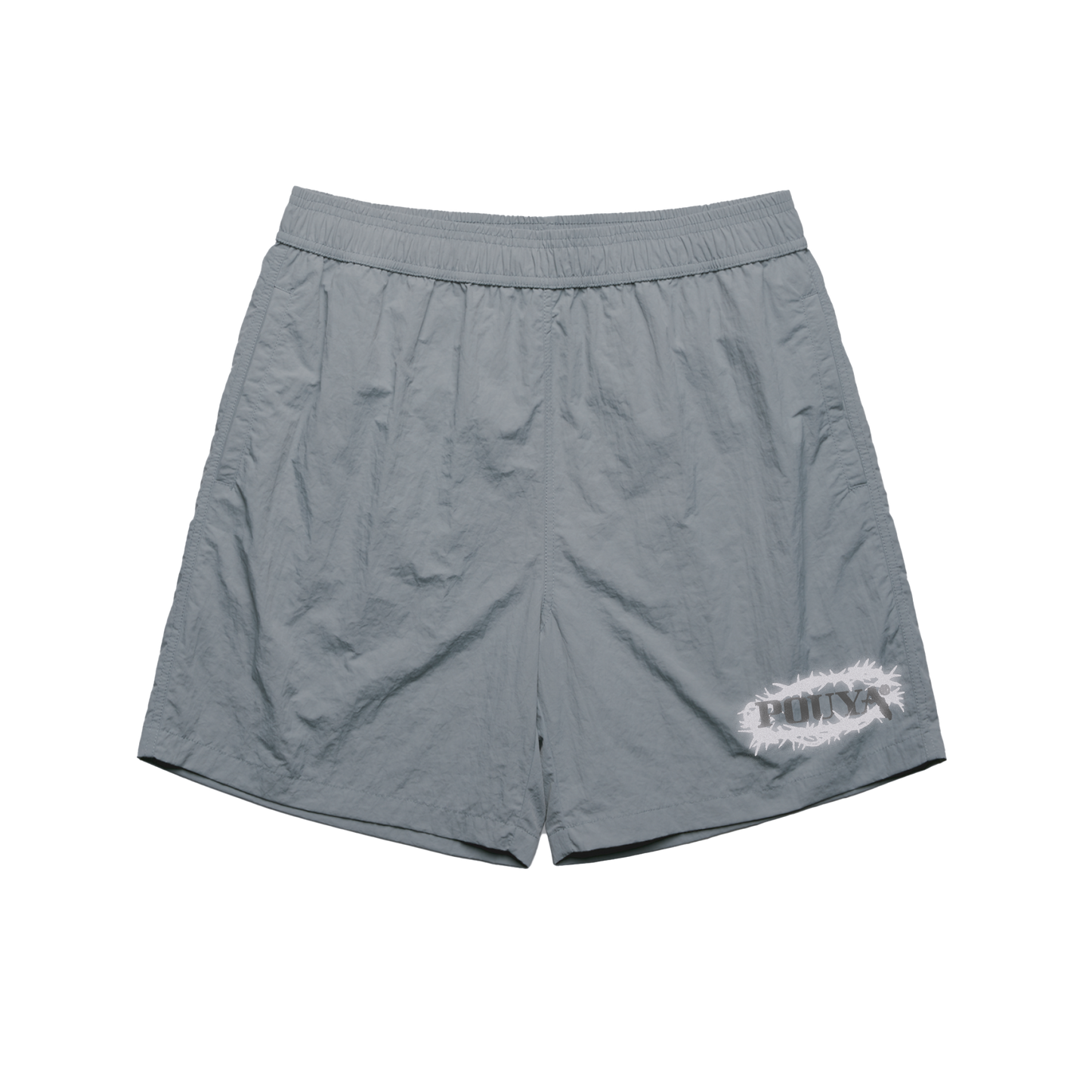 REFLECTIVE THORN LOGO SHORTS - SMOKE