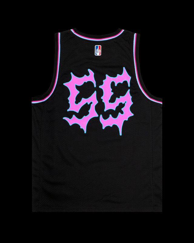SKETCHY BBALL JERSEY - BLACK/PINK
